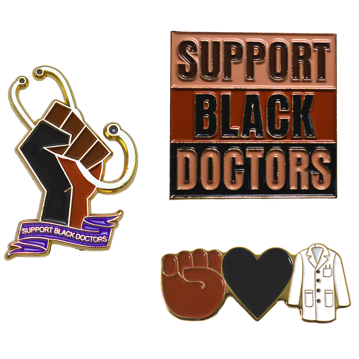 &quot;Support Black Doctors&quot; Pins