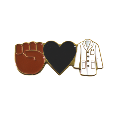 "Support Black Doctors" Emoji Pin
