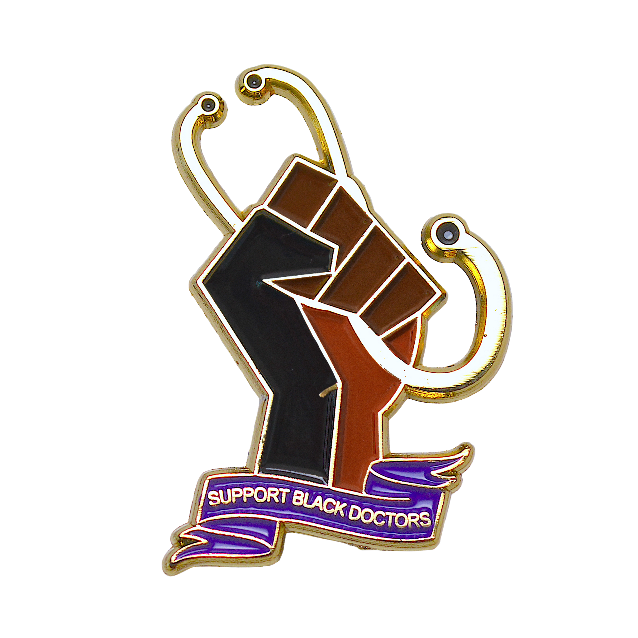 "Support Black Doctors" Fist Pin