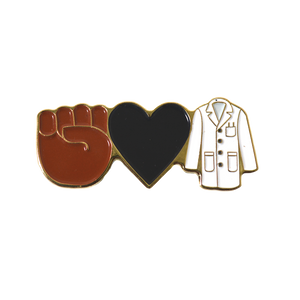 "Support Black Doctors" Emoji Pin